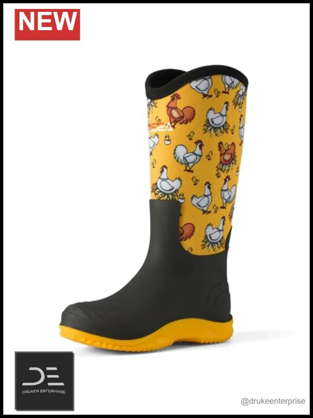 Waterproof Mid-Calf Rain Boots, Anti-Slip Neoprene Mud Boots for Gardening